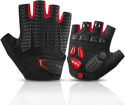 ROCKBROS Winter Cycling Gloves – Half Finger Shock-Absorbing Gel & SBR Pads, Breathable Anti-Slip GlovesEvolveRide