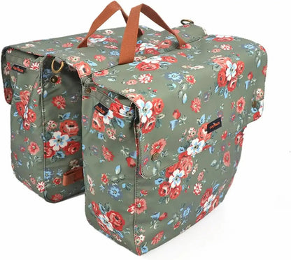 TOURBON Canvas Bike Pannier Bag – Waterproof Roll-Up Rear Rack Saddlebag (24L)EvolveRide